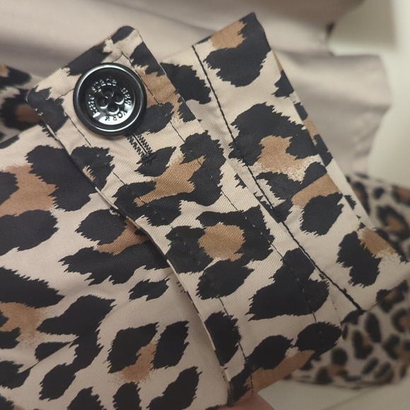 Kate Spade New York leopard print pea coat rain jacket Sz. M xlnt condition - Picture 8 of 11